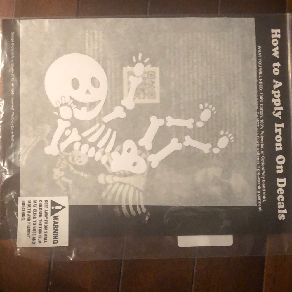 DIY Pregnant Skeleton Iron On Decal